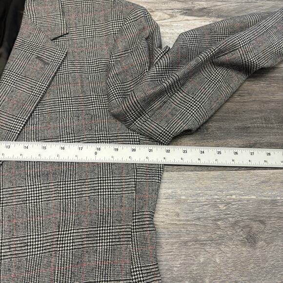 Vintage Y2K Brooks Brothers Glen Plaid Men 42L Single Breasted Wool Italy Blazer - Picture 8 of 13